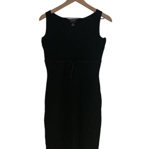 Vintage Ann Taylor Black ribbed Midi Dress
